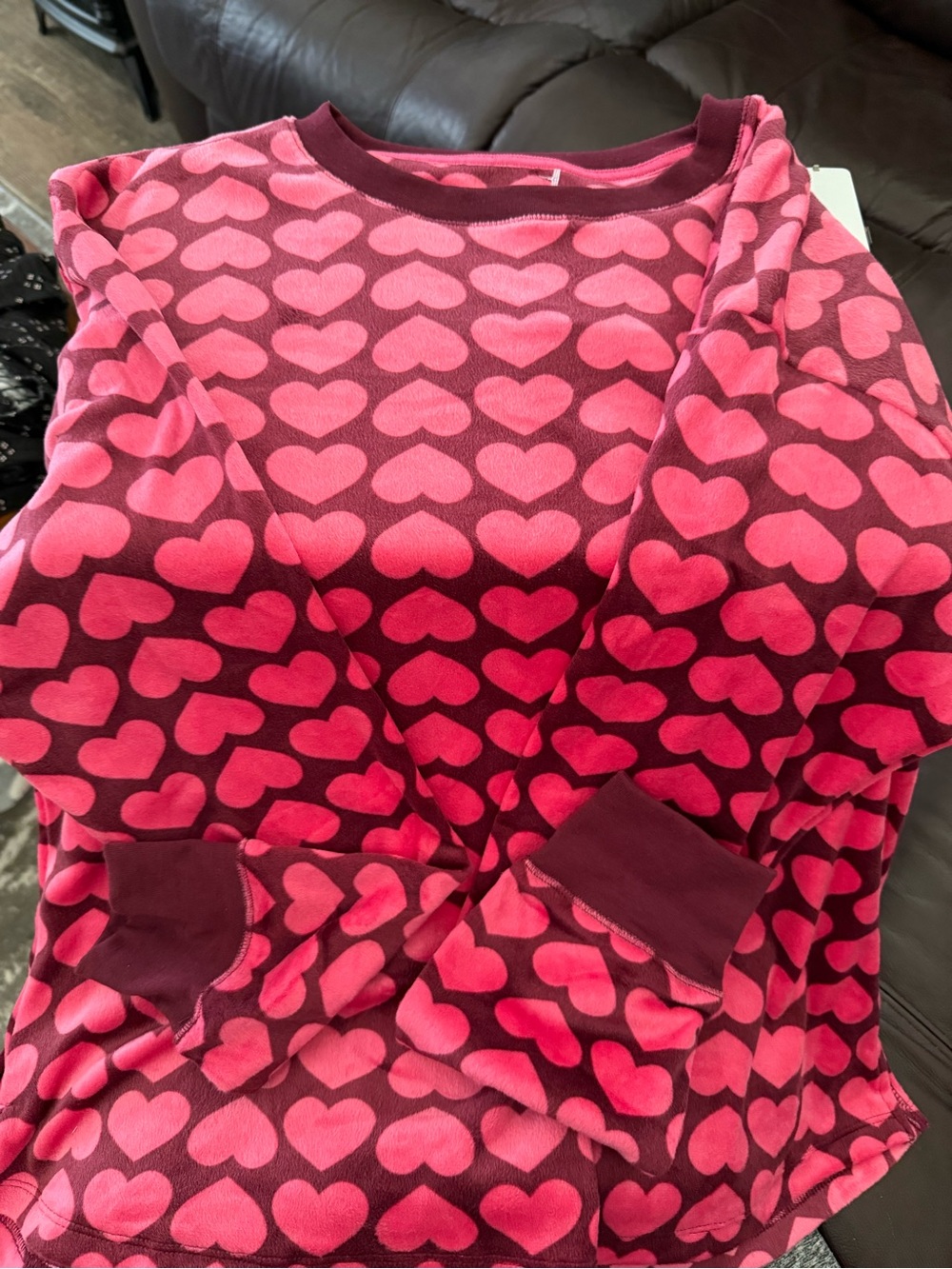 Kate Spade Heart-Print Pink Long-Sleeve Pajama set
